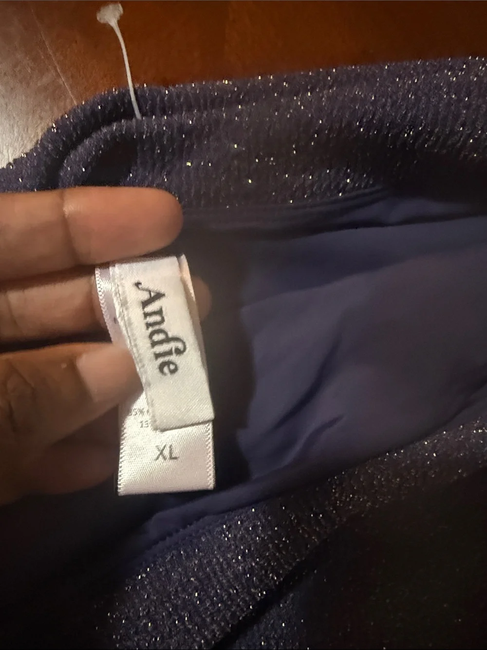 Anthropologie Shimmery Indigo Purple Bikini Set Andie Sz L/ XL